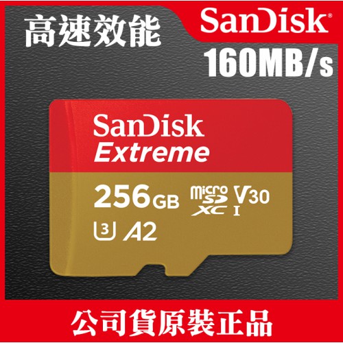 【現貨】SanDisk Extreme 256GB 160MB/s Micro SD 記憶卡 (無附轉接卡) 0304